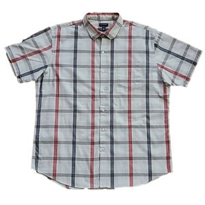 𝅺3/$20 Van Heusen Air Red & Blue Stripes Button-Up Shirt